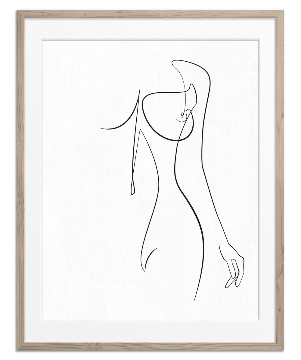 Abstract Woman Figure Line Art Print 