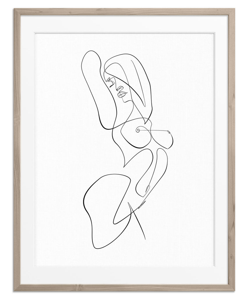 Feminine Single Line Drawing Of Woman  Minimalist Wall Decor Prints –  Infinite Noon