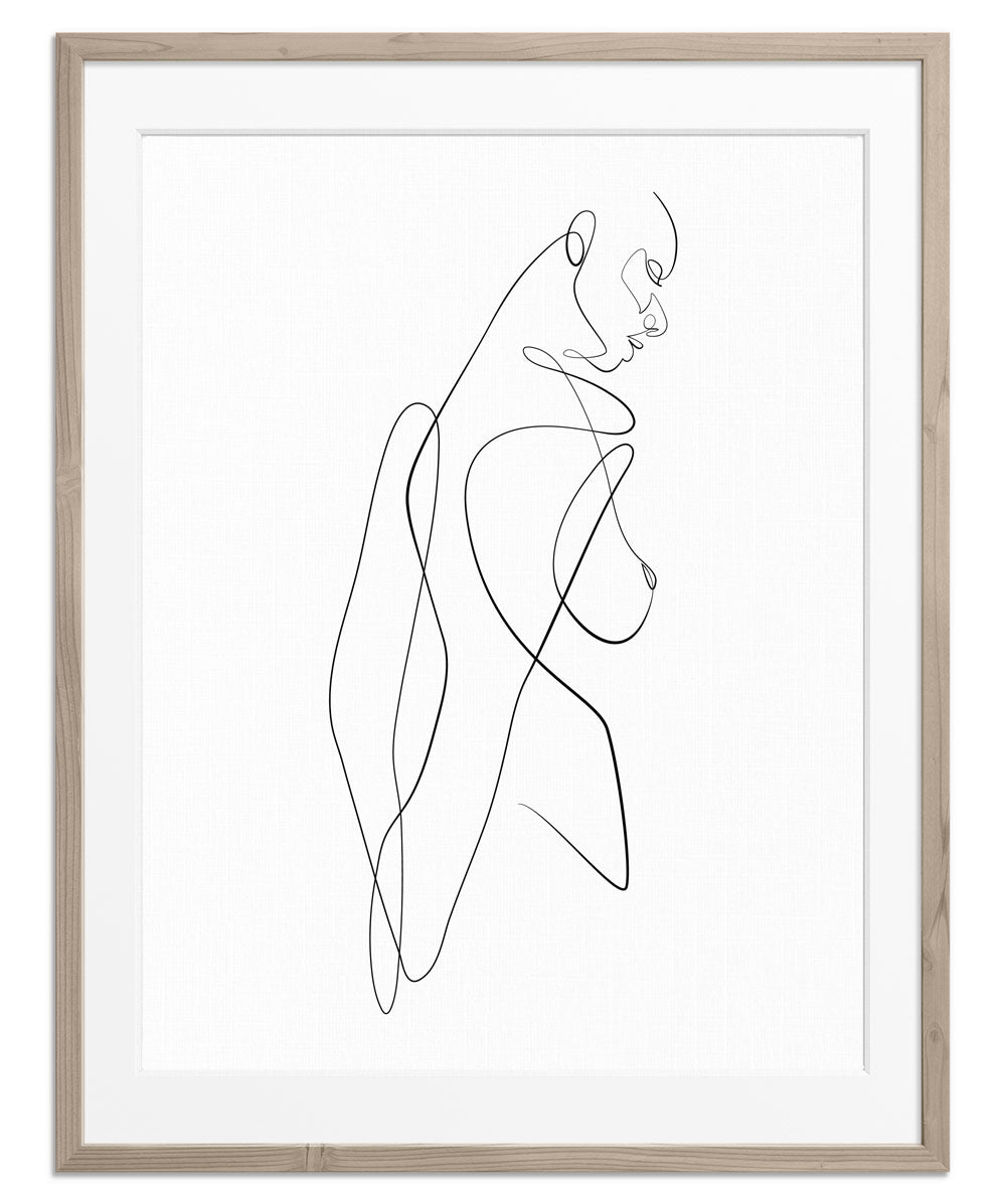 Abstract Nudist Drawing Line Art Poster | Minimalist Wall Art ...