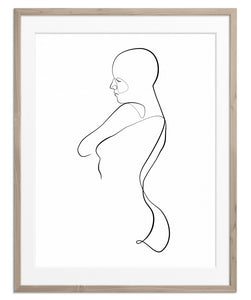 figurative woman line art print