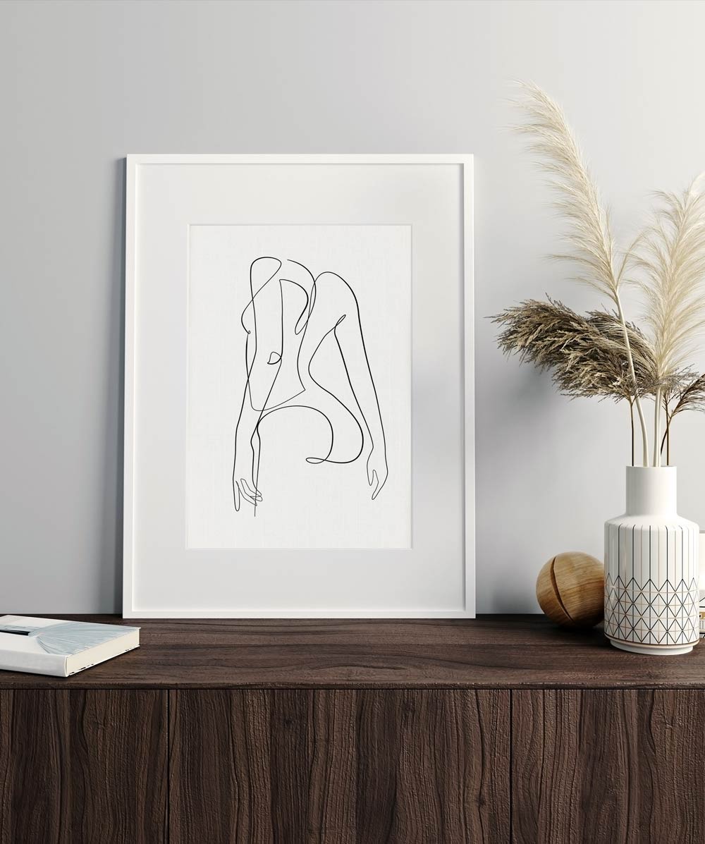 Simple Woman Line Drawing Print | Minimalist Wall Art Decor – Infinite Noon